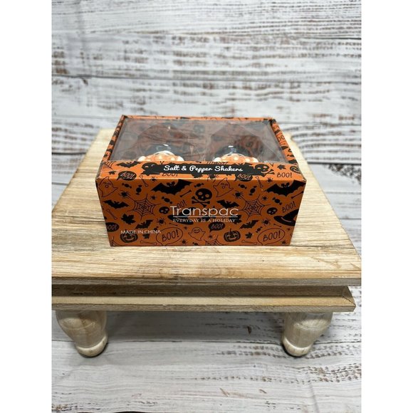 TRANSPAC HALLOWEEN SALT & PEPPER SHAKERS GHOST BOO - New in Box - Picture 3 of 3